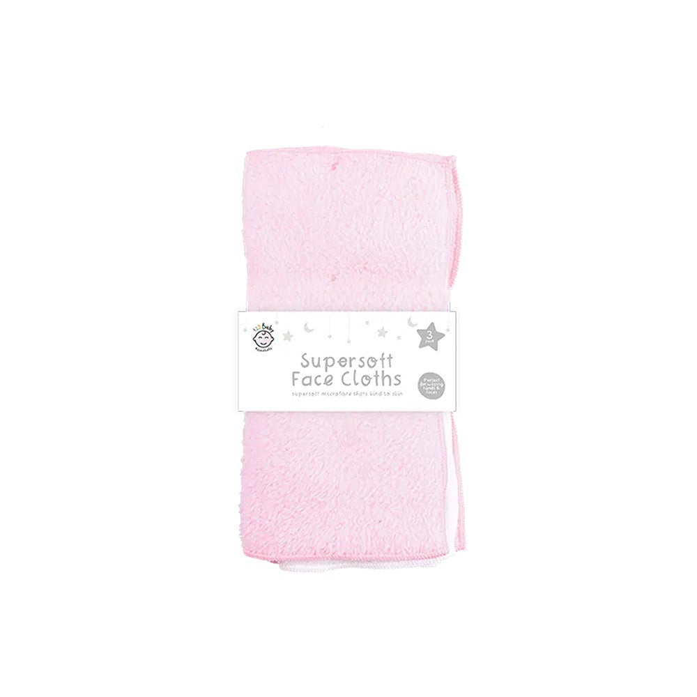 Baby Wash Cloths - Supersoft - 3 Pack