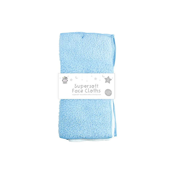 Baby Wash Cloths - Supersoft - 3 Pack