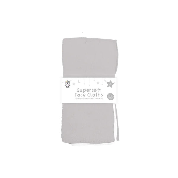 Baby Wash Cloths - Supersoft - 3 Pack