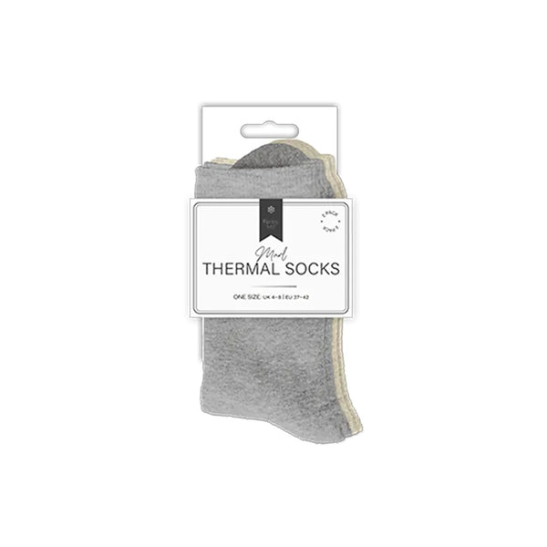 Ladies Plain Marl Thermal Socks - 2 Pack