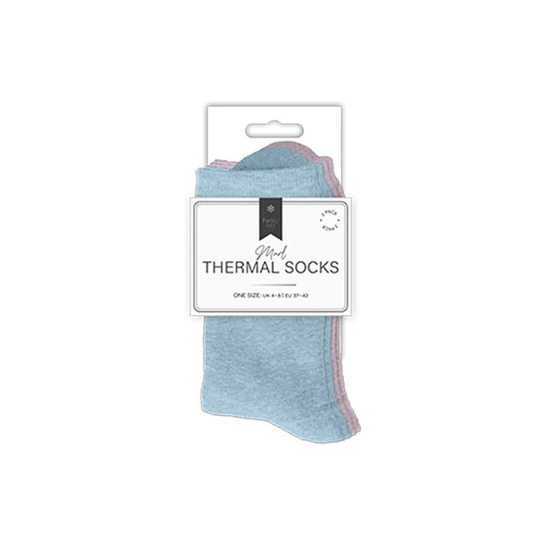 Ladies Plain Marl Thermal Socks - 2 Pack