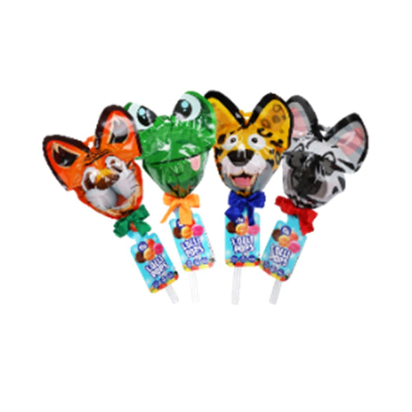 Beckys Mega Animal Lollipops | Assorted Colours, 135g, Ribbon Bow Accent