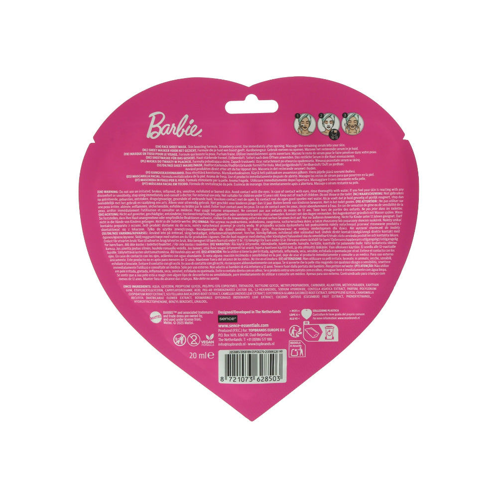 Mattel Barbie Pink Dreams Facial Sheet Masks | Pack of 24 Pieces