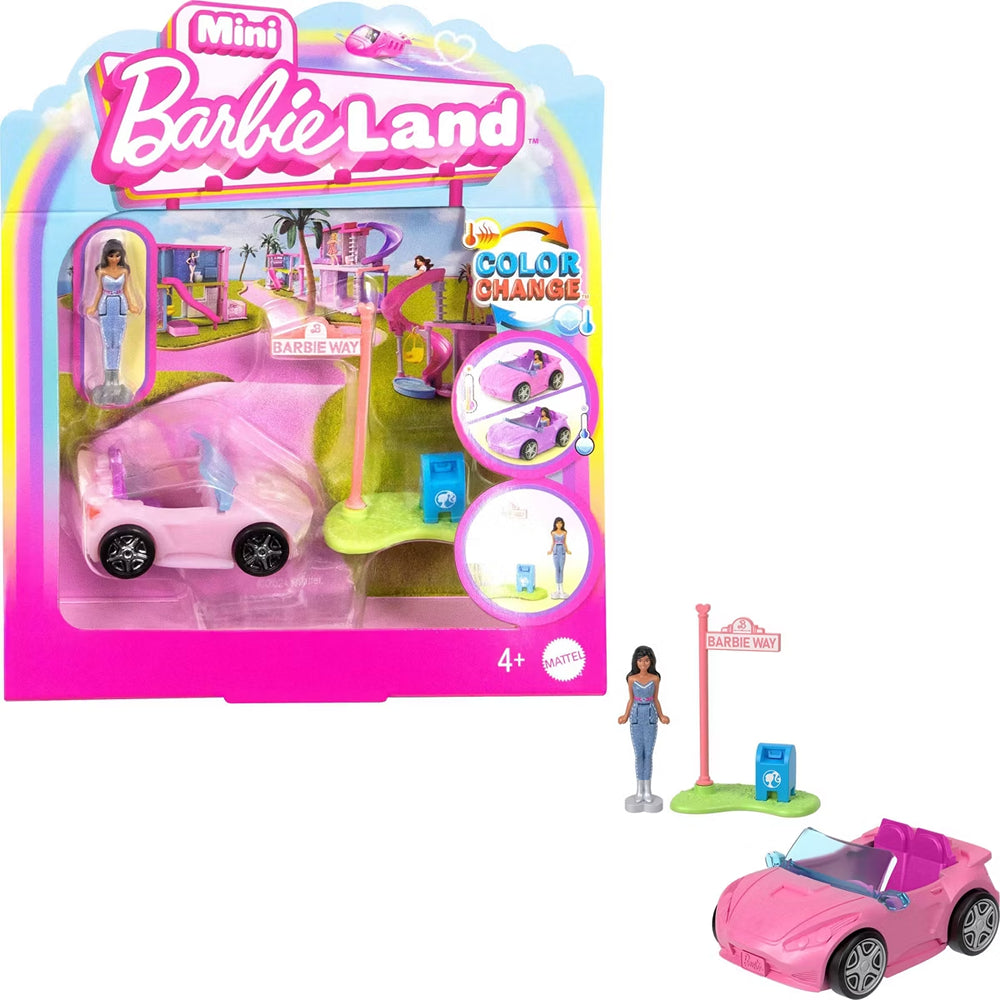 Barbie Mini Barbieland Doll and Colour Changing Vehicle Playset | Toy Car
