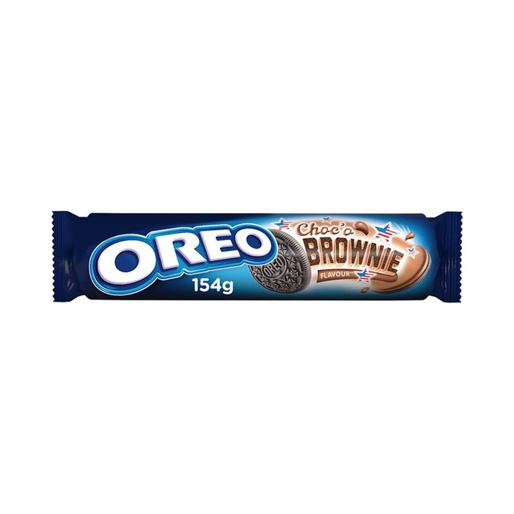 Oreo Brownie-Flavoured Creme Sandwich Cookies | 154g, Embossed Cocoa Biscuits