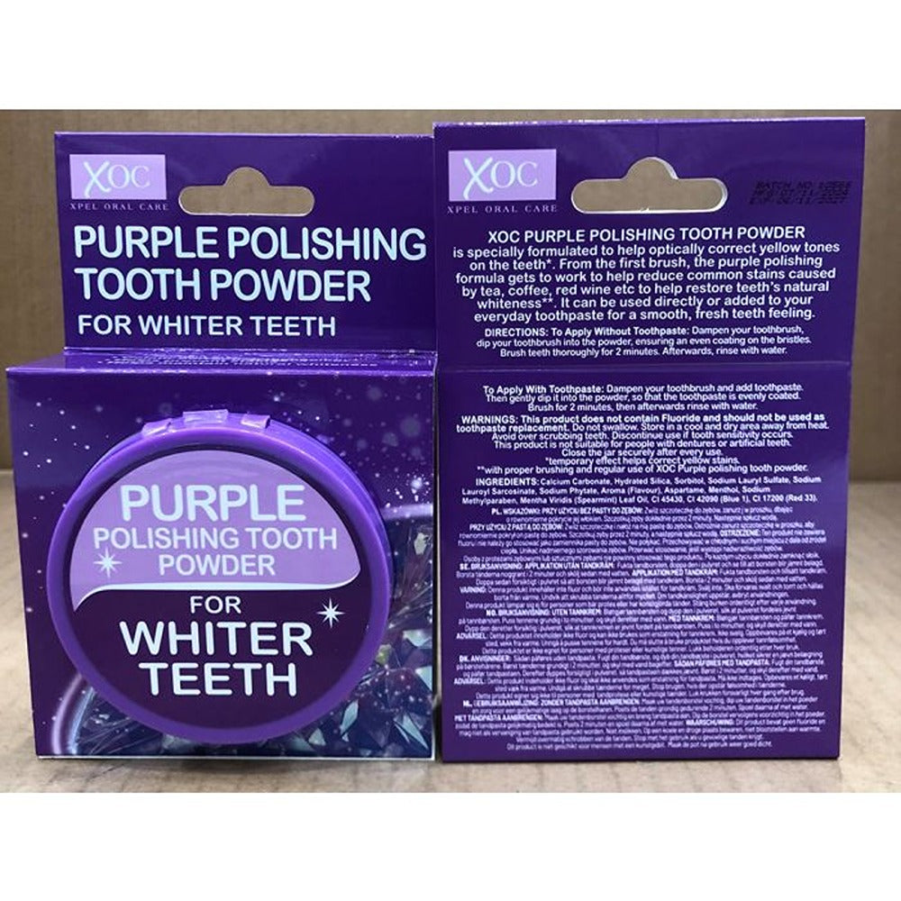 XOC Purple Polishing Tooth Powder - Teeth Whitening - 50g