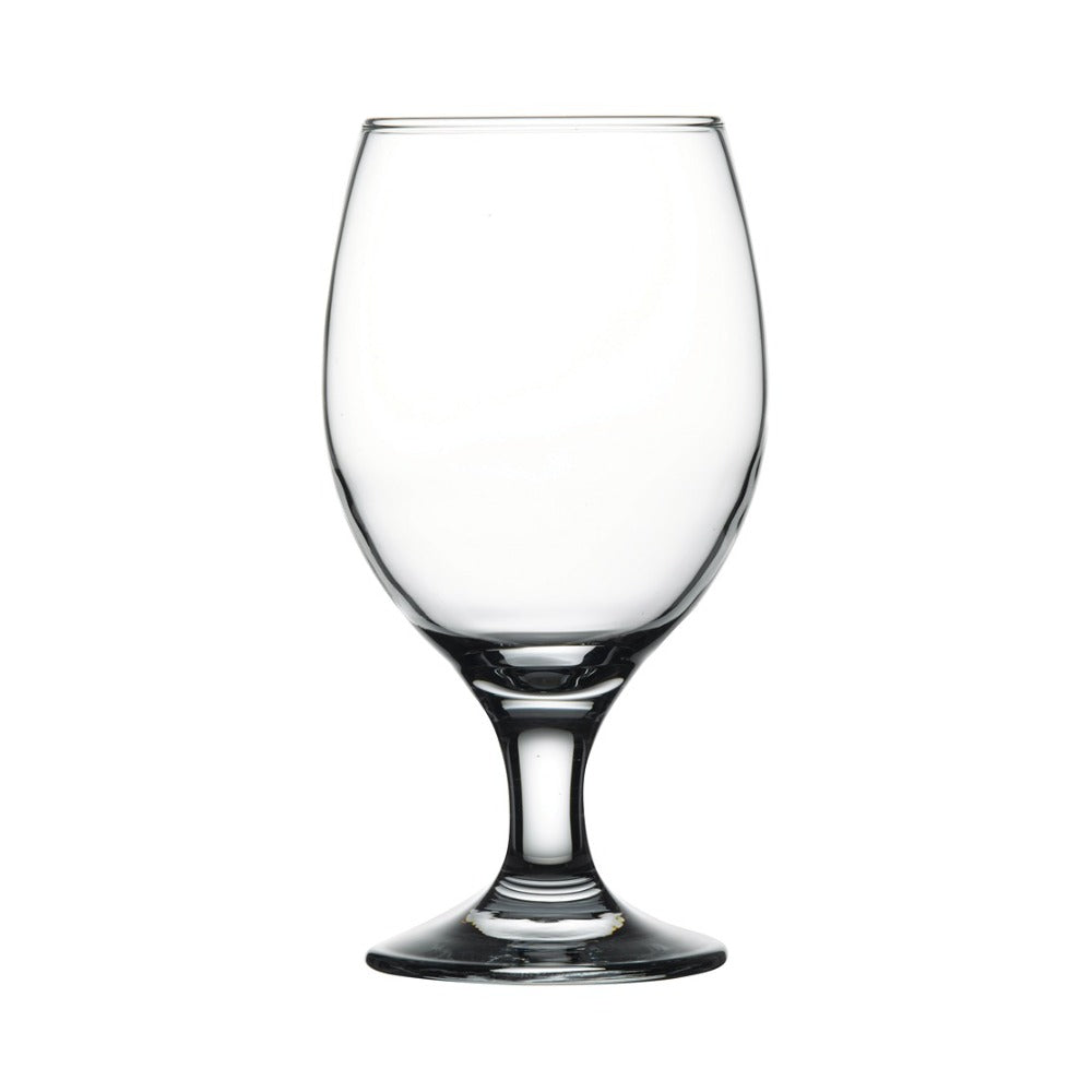 Bistro Stem Beer Glasses | Pack of 6, Goblet Design, Clear Glass