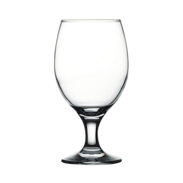 Bistro Stem Beer Glasses | Pack of 6, Goblet Design, Clear Glass