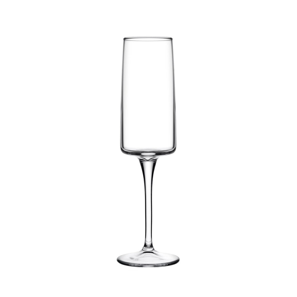 Iconic Champagne Flute Glasses | Set of 6, Crystal-Clear, Long Stem