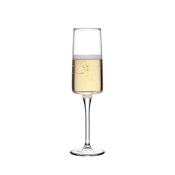 Iconic Champagne Flute Glasses | Set of 6, Crystal-Clear, Long Stem