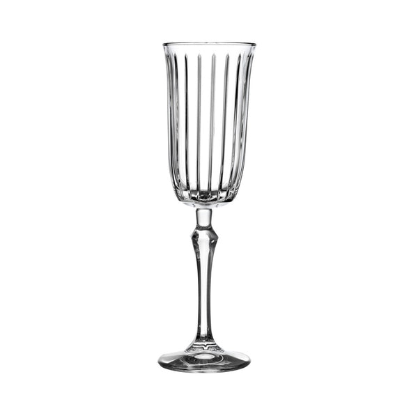 Joy Fluted Stemmed Champagne Flute Glasses | Clear, Pack of 4