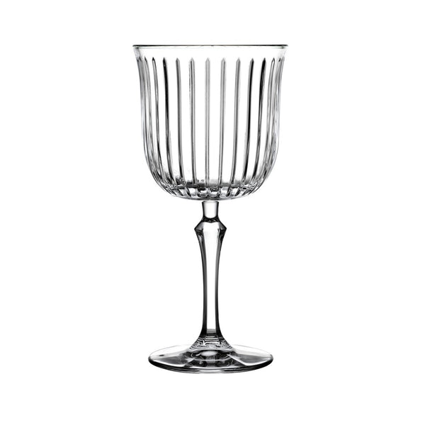 Joy Fluted Ribbed Stemmed Gin Goblet Glasses | Pack of 4, 490ml, Clear