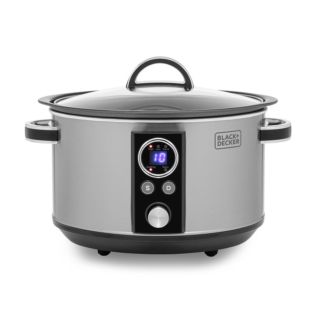 Black + Decker Digital Slow Cooker | 3.5L, Stainless Steel, LED Display