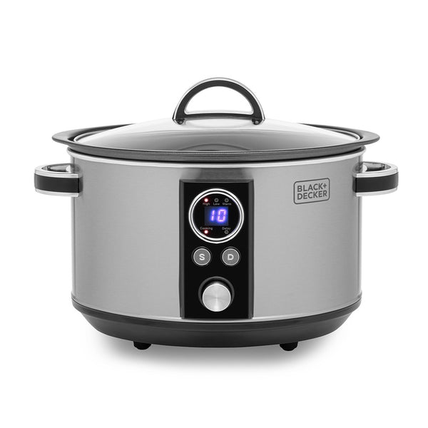Black + Decker Digital Slow Cooker | 3.5L, Stainless Steel, LED Display