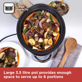 Black + Decker Digital Slow Cooker | 3.5L, Stainless Steel, LED Display