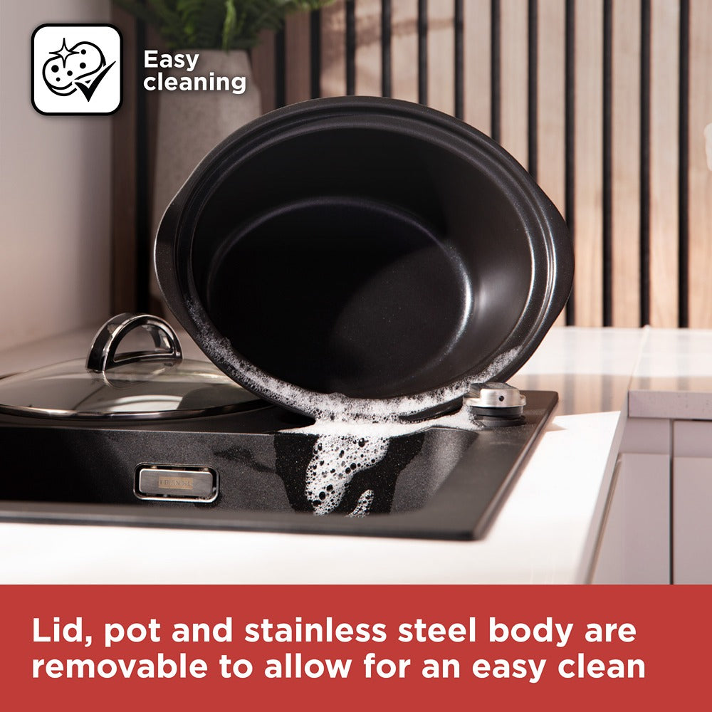 Black + Decker Digital Slow Cooker | 3.5L, Stainless Steel, LED Display