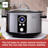 Black + Decker Digital Slow Cooker | 6.5L, Delay Start, Warm Setting
