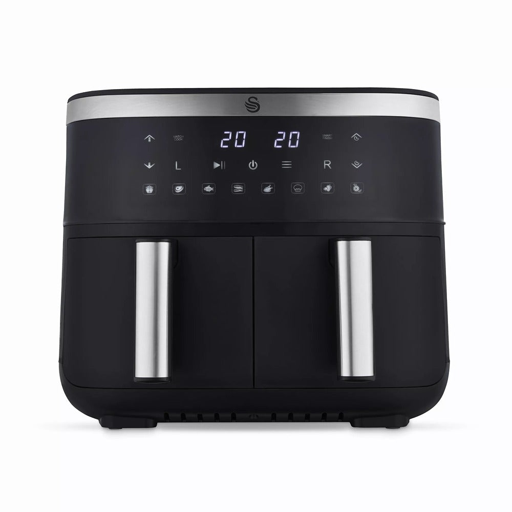 Swan Cyclonic Digital Dual Air Fryer | 7.6L, Dual Cooking Zones