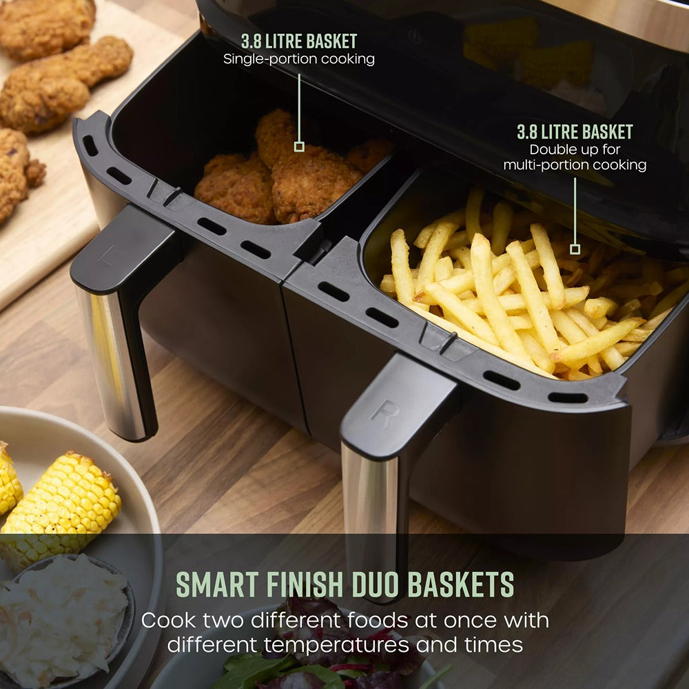 Swan Cyclonic Digital Dual Air Fryer | 7.6L, Dual Cooking Zones