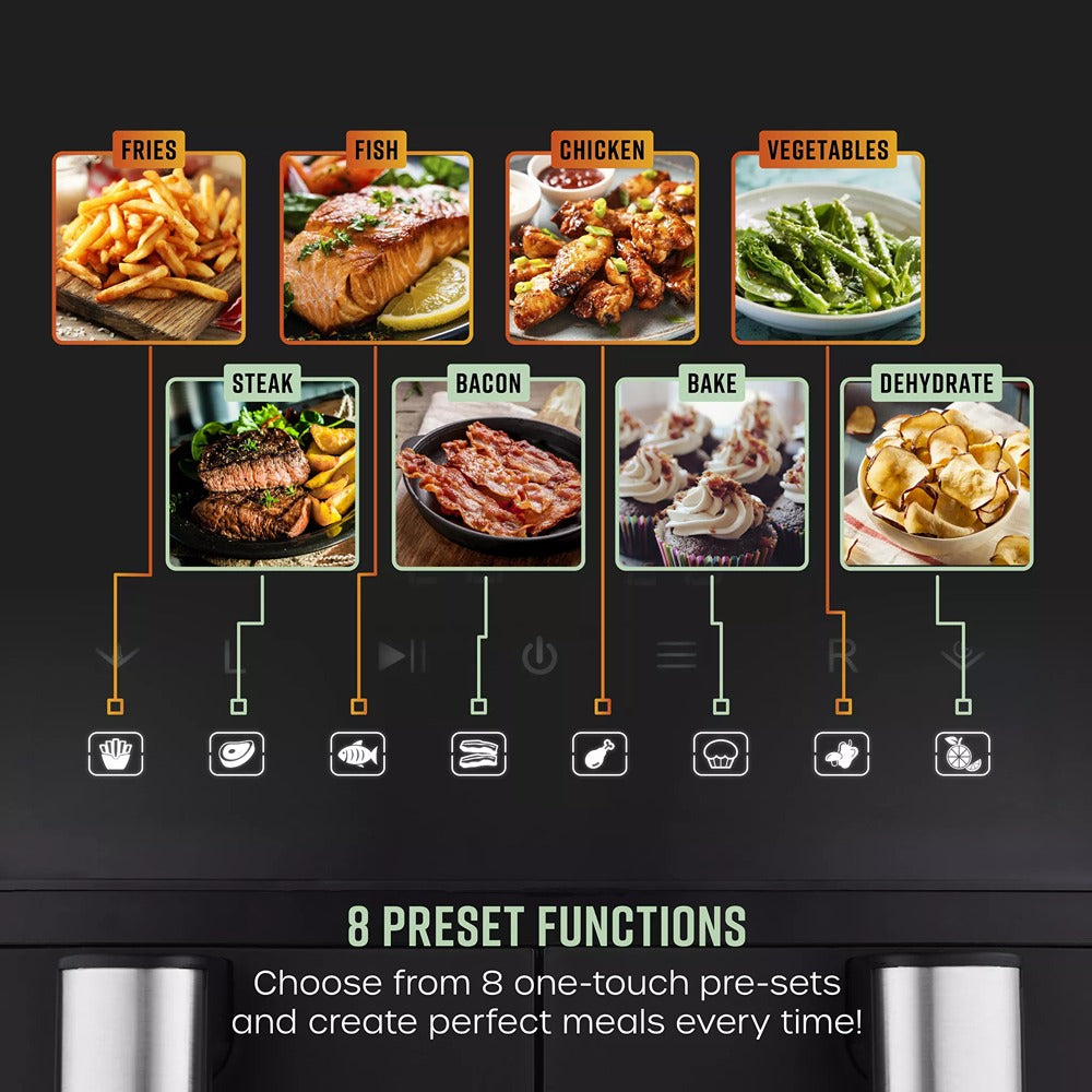 Swan Cyclonic Digital Dual Air Fryer | 7.6L, Dual Cooking Zones