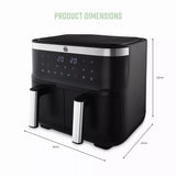 Swan Cyclonic Digital Dual Air Fryer | 7.6L, Dual Cooking Zones