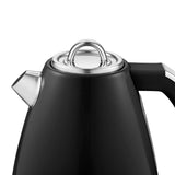 Swan Retro Electric Jug Kettle | 1.5L, Black, Cordless, Chrome Accents