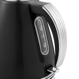 Swan Retro Electric Jug Kettle | 1.5L, Black, Cordless, Chrome Accents