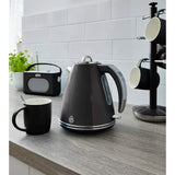 Swan Retro Electric Jug Kettle | 1.5L, Black, Cordless, Chrome Accents