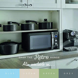 Swan Retro Digital Microwave | 800W, Black Finish