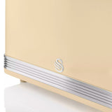 Swan Retro Cream 4 Slice Toaster | Dual Controls, Variable Browning