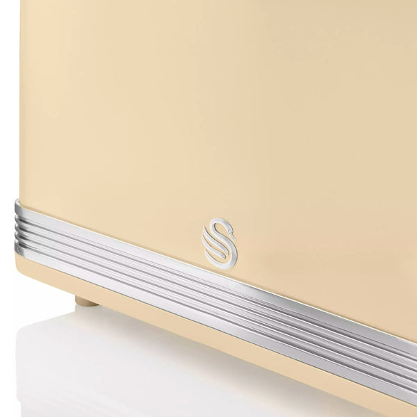 Swan Retro Cream 4 Slice Toaster | Dual Controls, Variable Browning