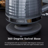 Tower Saturn Chrome Kettle | 1.7L, Grey, Cordless