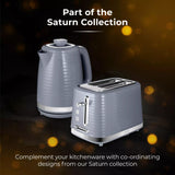 Tower Saturn Chrome Kettle | 1.7L, Grey, Cordless