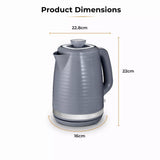 Tower Saturn Chrome Kettle | 1.7L, Grey, Cordless