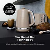Tower Saturn Chrome Latte Kettle | 1.7L, Ribbed Body Design, Neutral Colour