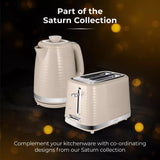 Tower Saturn Chrome Latte Kettle | 1.7L, Ribbed Body Design, Neutral Colour
