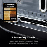 Tower Saturn Grey 2 Slice Toaster | Defrost, Reheat, Wide Slots