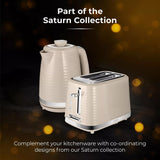 Tower Saturn Latte Beige 2 Slice Toaster | Adjustable Browning, Crumb Tray