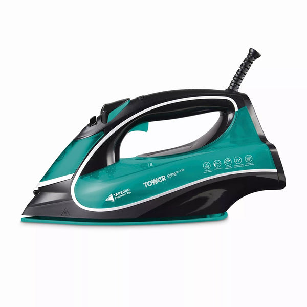 Tower Ceraglide 1 Temp Steam Iron | 3100W, Anti-Calc, Anti-Drip, Teal and Black