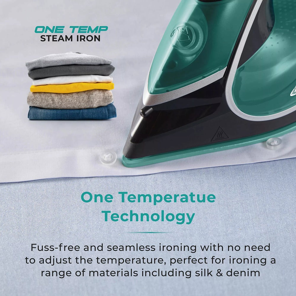 Tower Ceraglide 1 Temp Steam Iron | 3100W, Anti-Calc, Anti-Drip, Teal and Black
