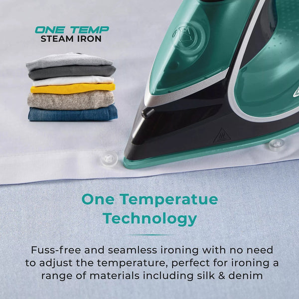Tower Ceraglide 1 Temp Steam Iron | 3100W, Anti-Calc, Anti-Drip, Teal and Black