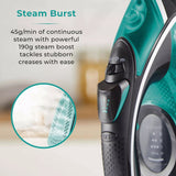 Tower Ceraglide 1 Temp Steam Iron | 3100W, Anti-Calc, Anti-Drip, Teal and Black
