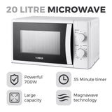 Tower Manual Microwave | 700W, 35-Minute Timer, White