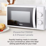 Tower Manual Microwave | 700W, 35-Minute Timer, White