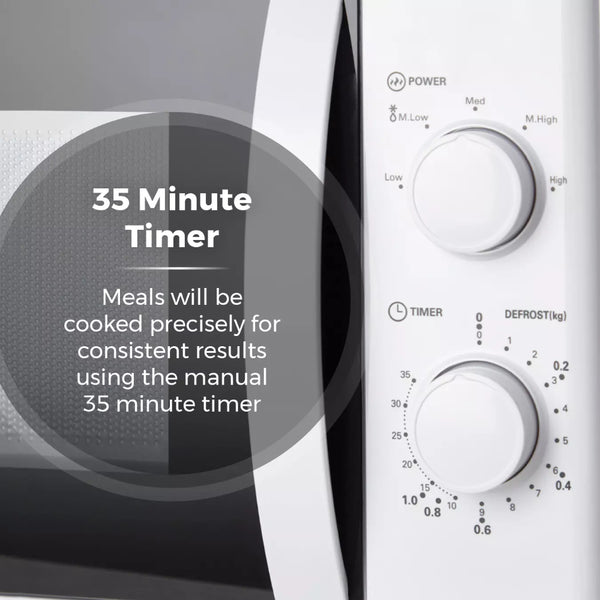 Tower Manual Microwave | 700W, 35-Minute Timer, White