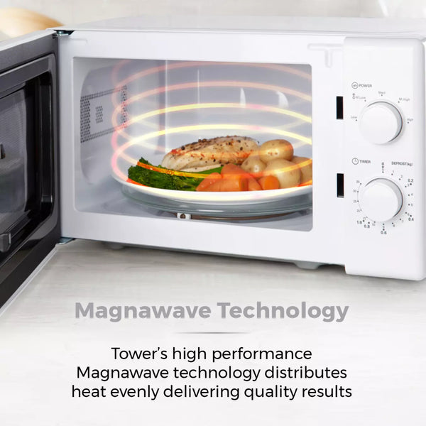 Tower Manual Microwave | 700W, 35-Minute Timer, White