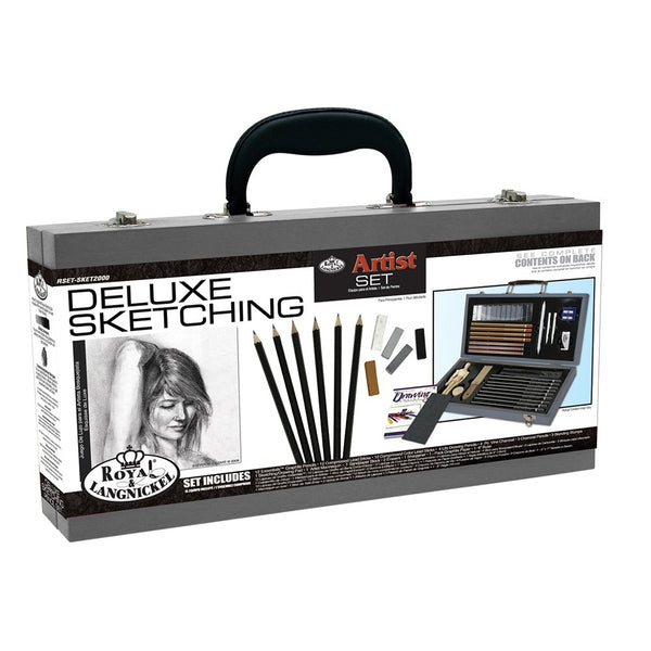 Royal & Langnickel Deluxe Sketching Box Set | Graphite, Charcoal, Hard Case