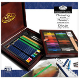 Royal & Langnickel 49 Piece Drawing Box Set | Charcoal, Graphite, Blending Stump