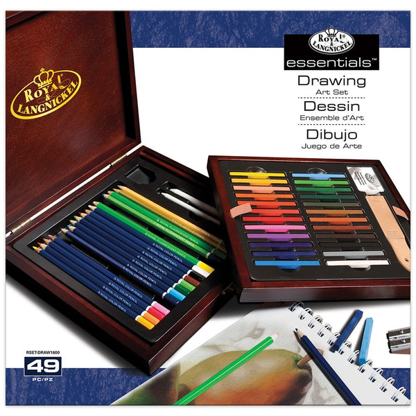 Royal & Langnickel 49 Piece Drawing Box Set | Charcoal, Graphite, Blending Stump