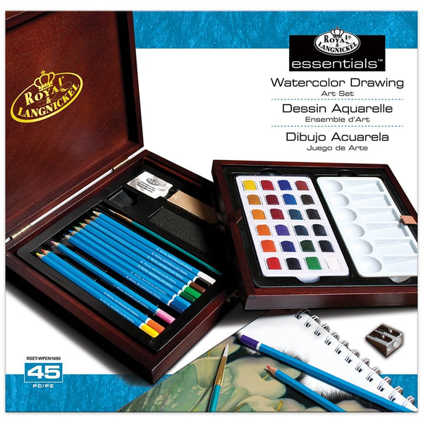 Royal & Langnickel 45 Piece Watercolour Set | Pans, Mixing Tray, Foldable Case